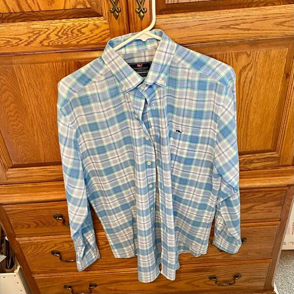 Vineyard Vines Plaid Long Sleeve Button Down 100% Cotton Tucker Shirt Mens Small - Picture 13 of 16